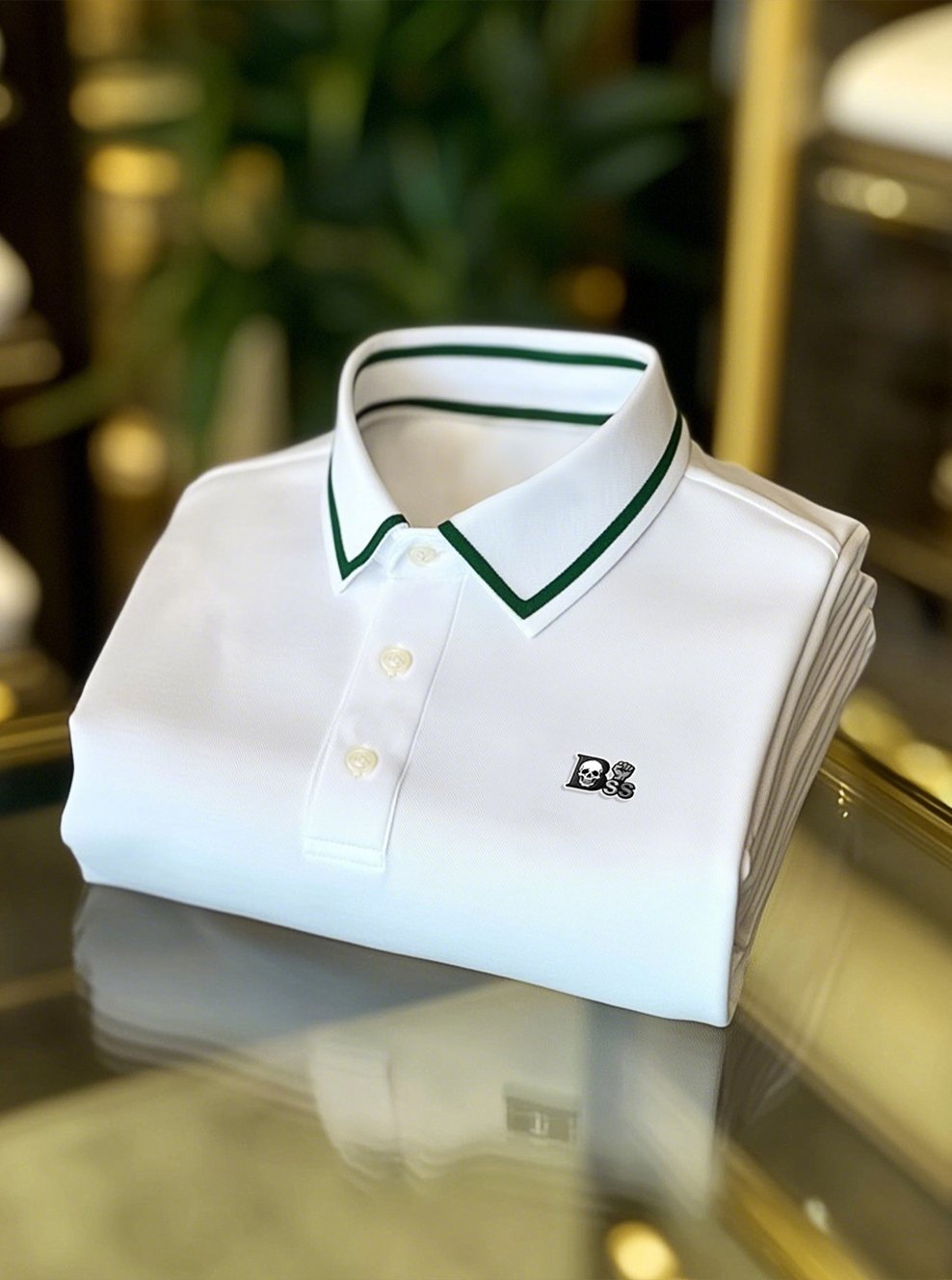 Camisa polo ejecutivo casual Button de manga corta para hombre
