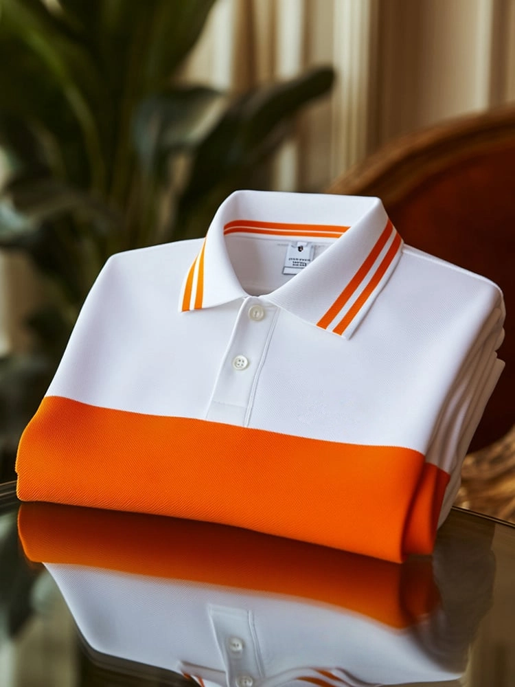Camisa polo ejecutivo Logo con botones de manga corta para hombre