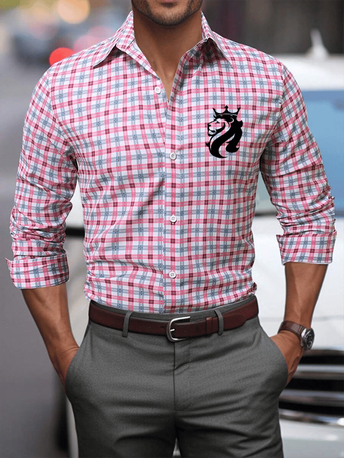 Camisa a cuadros ejecutivo casual para hombre