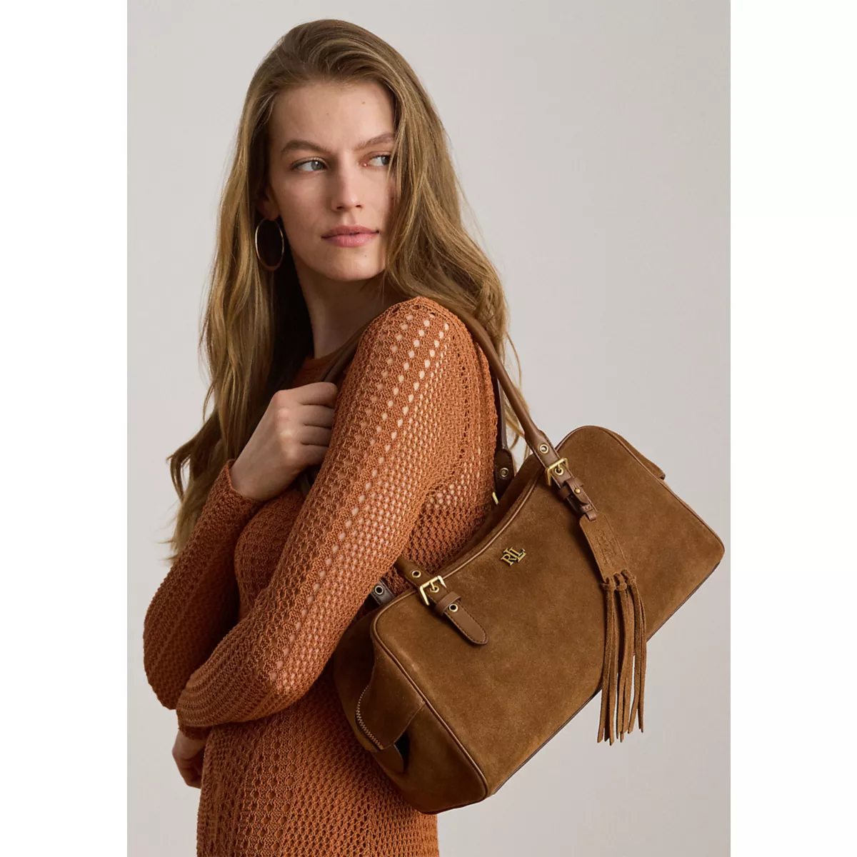 Suede Large Marcy Zip Satchel - 2