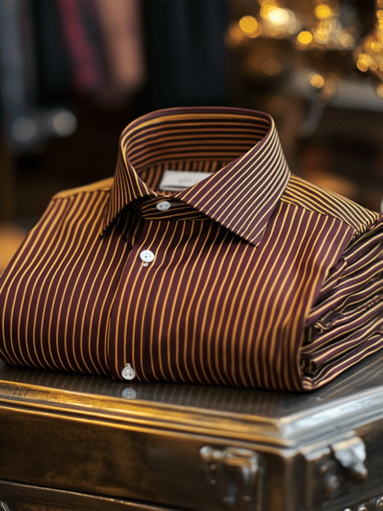 Camisa de lujo ejecutivo a rayas de manga larga para hombre