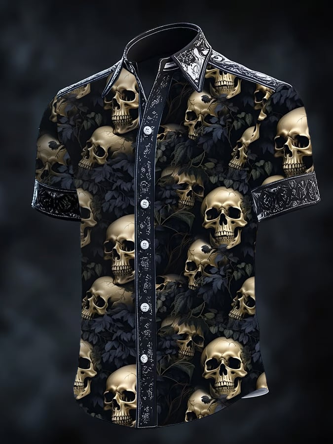 Camisa Gothic Dark de manga corta para hombre