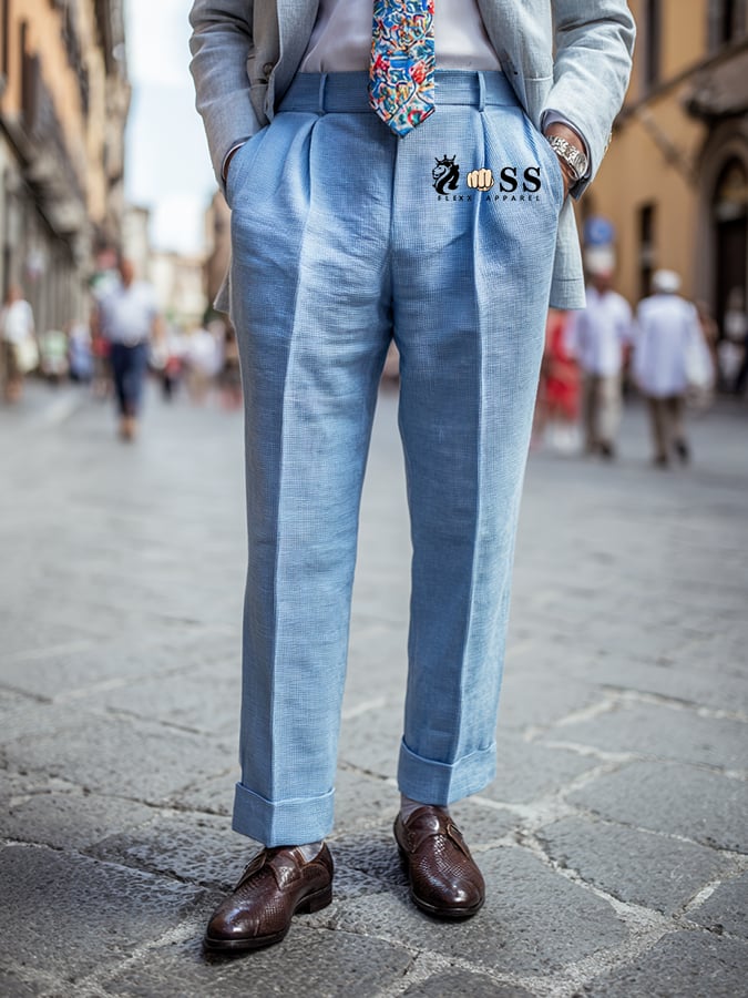 Casual ejecutivo All-Match texturizado Trousers para hombre