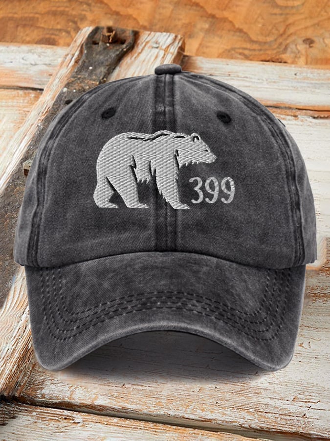 Gorras retro Grizzly 399 estampado Baseball