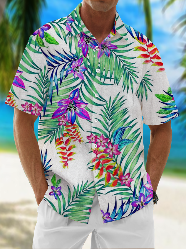 Camisa Moisture Wicking Tropical floral Hawaiian