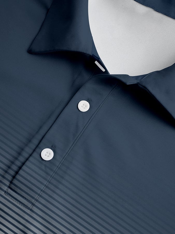 Camisa polo de modaable geométrico de manga corta para hombre