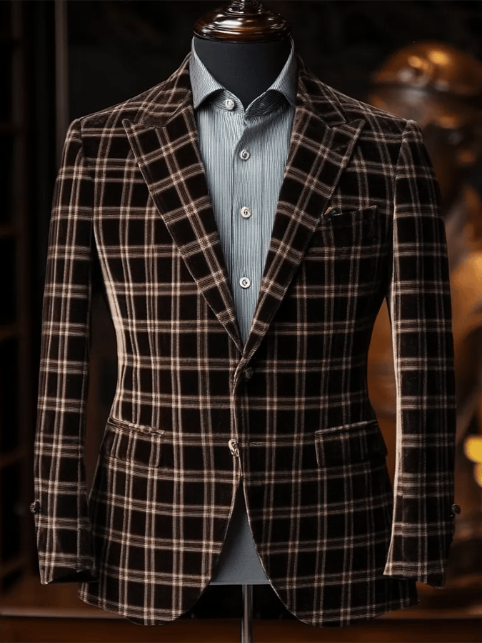 Saco ejecutivo de moda a cuadros Single Breasted para hombre