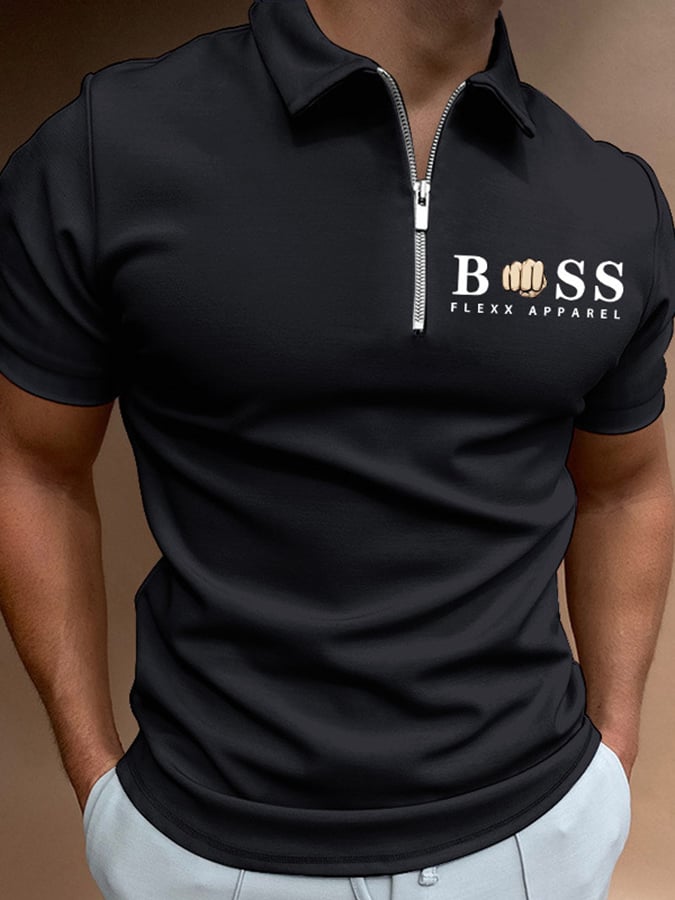 De manga corta estampado Polo para hombre