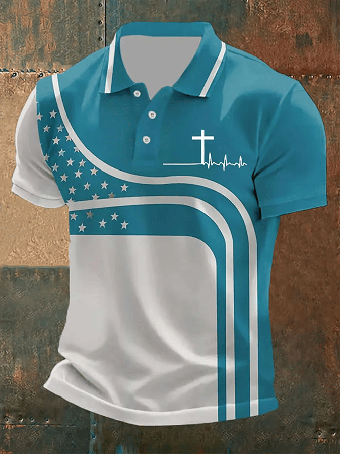 Camisa polo Faith estampado casual para hombre