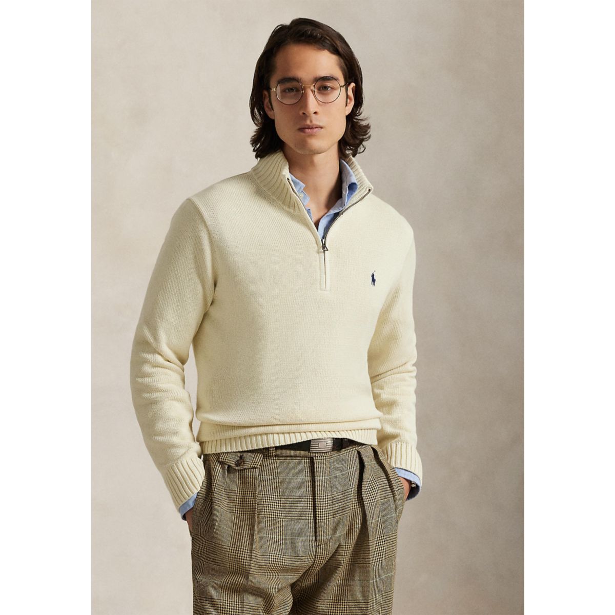 Cotton Quarter-Zip Sweater - 7