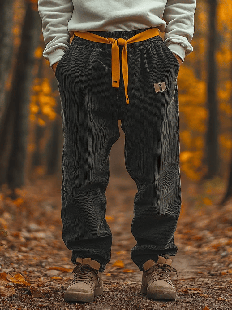 Pantalón vintage tejido tipo waffleted para exterior Multi-bolsillo Cargo Trousers para hombre