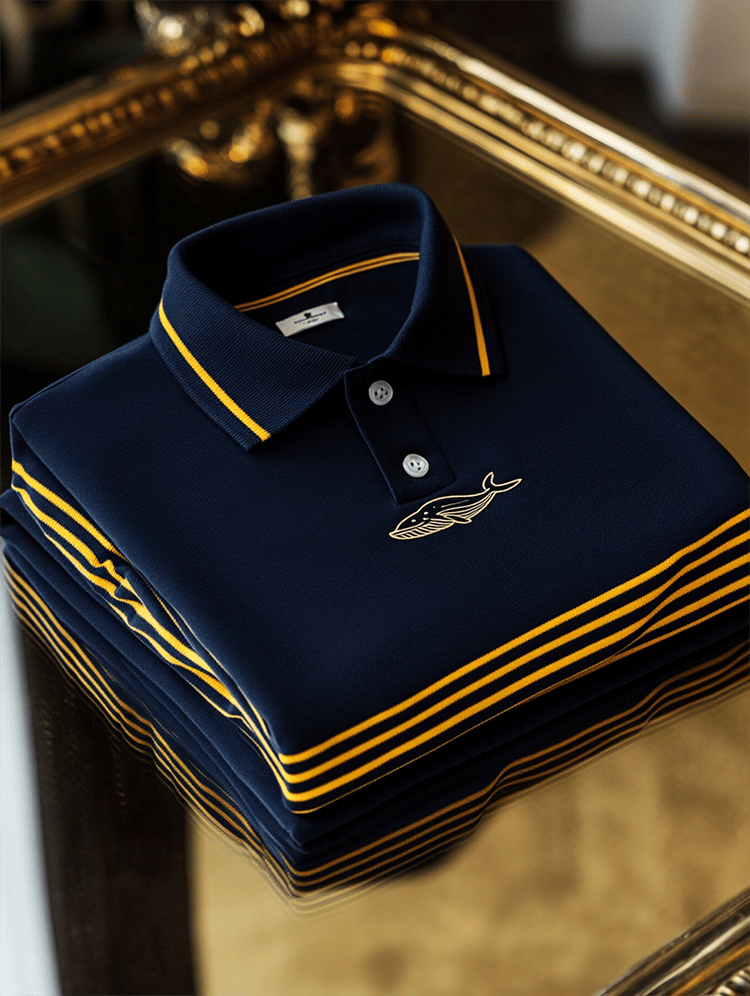 Camisa polo ejecutivo Logo con botones de manga corta para hombre