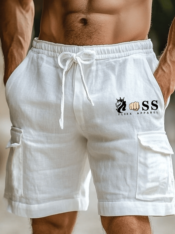 Shorts retro Letter estampado casual Cargo Bag para hombre