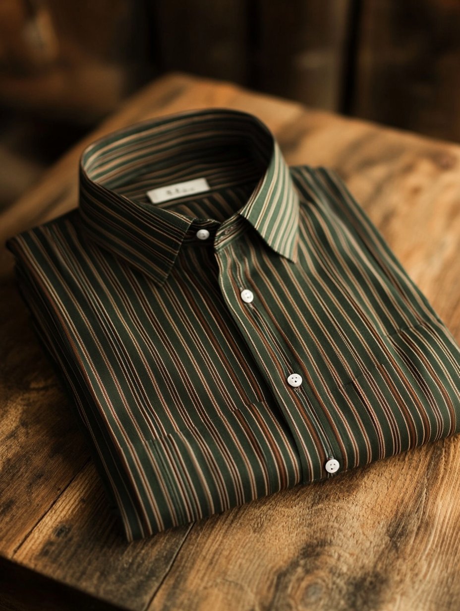 Camisa a rayas Luxe de manga larga para hombre