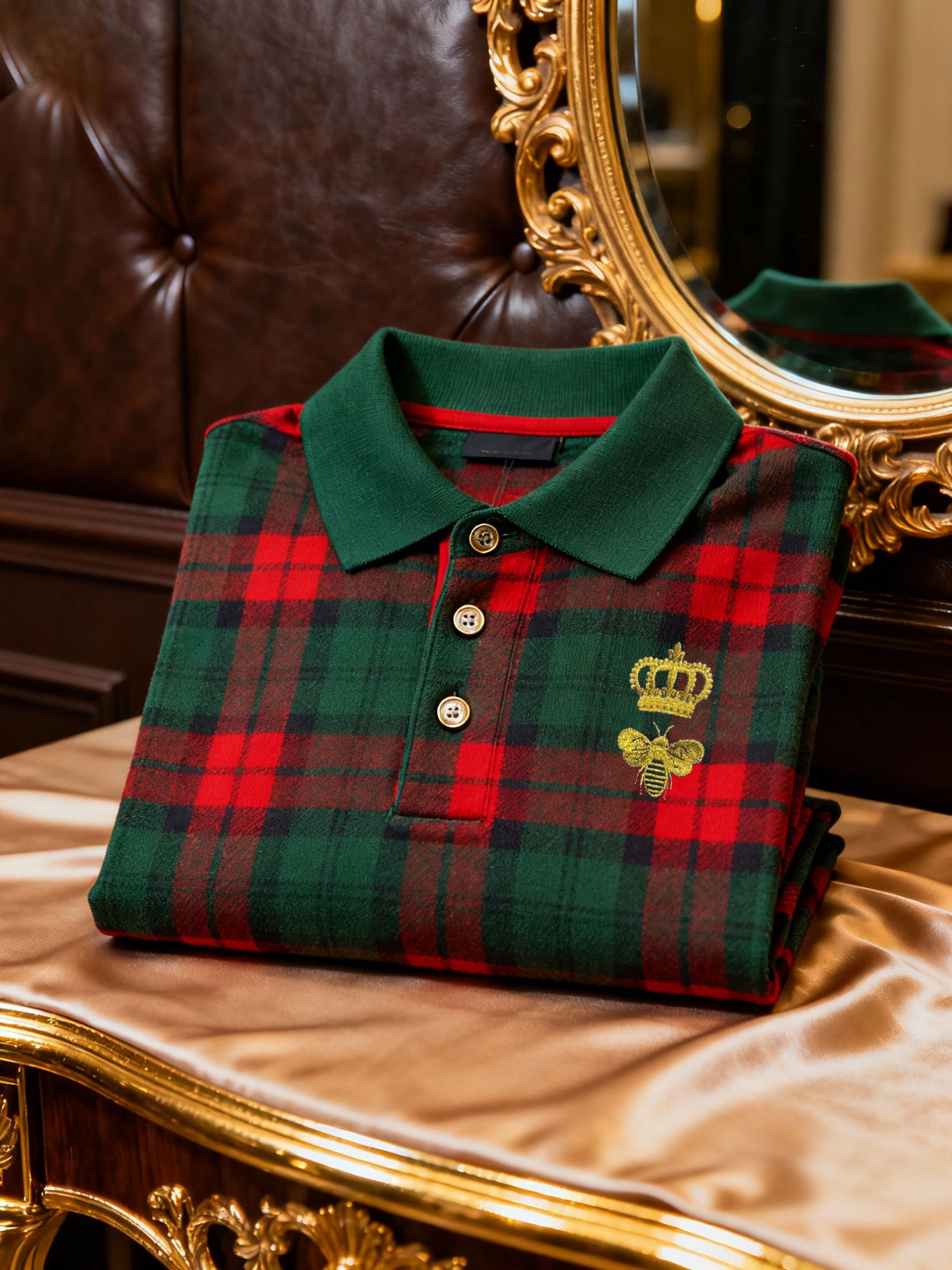 Camisa polo retro ejecutivo Logo estampado de manga larga para hombre