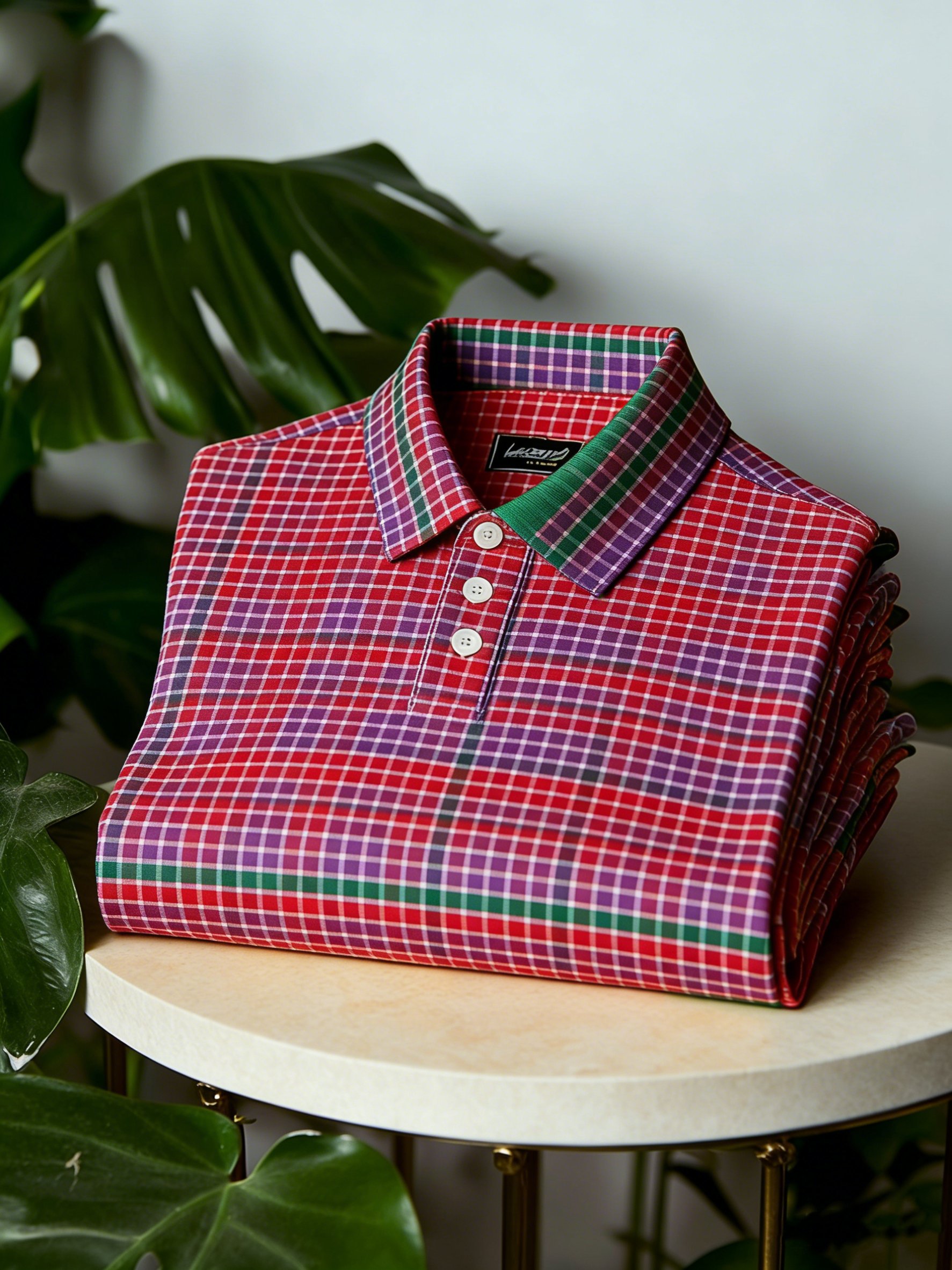 Camisa polo ejecutivo casual Button de manga corta Small a cuadros para hombre