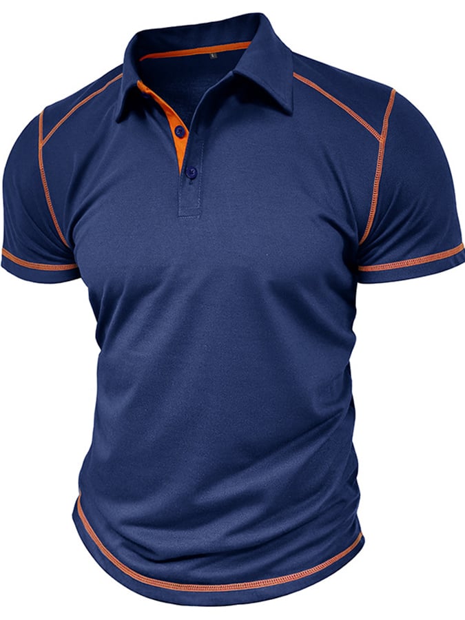 Camisa polo en bloques de coloring Polo cuello de manga corta para hombre