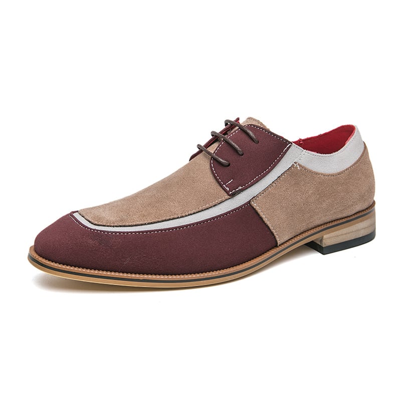 Zapatos elegantee British Style Matte Crash Color Lace Up Wooden Sole casual Faux cuero para hombre