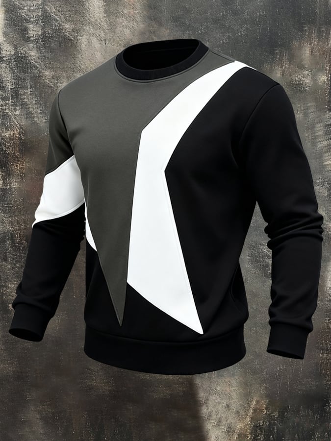 Sudadera elegantee Color-Blocked Crewneck para hombre