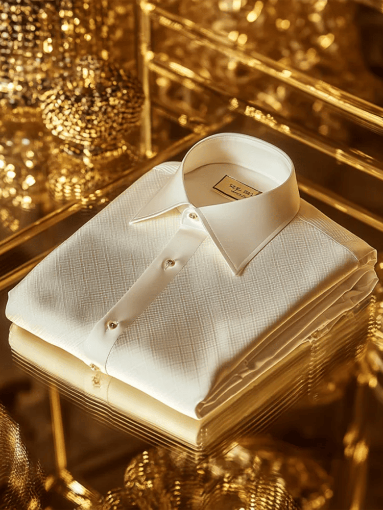 Camisa satén Luxe estampado de manga corta Button para hombre