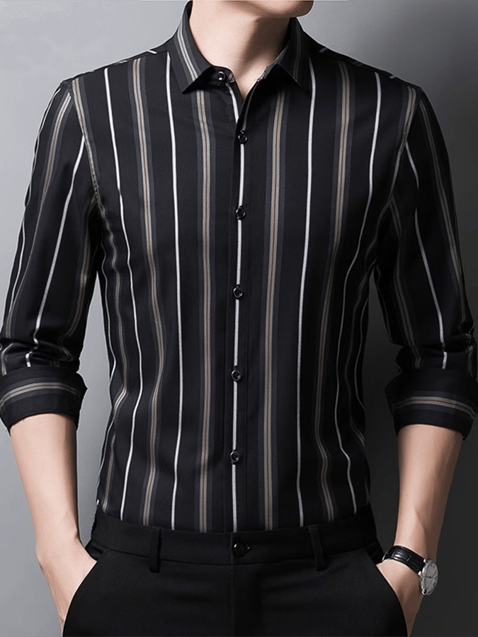 Camisa a rayas ejecutivo casual para hombre