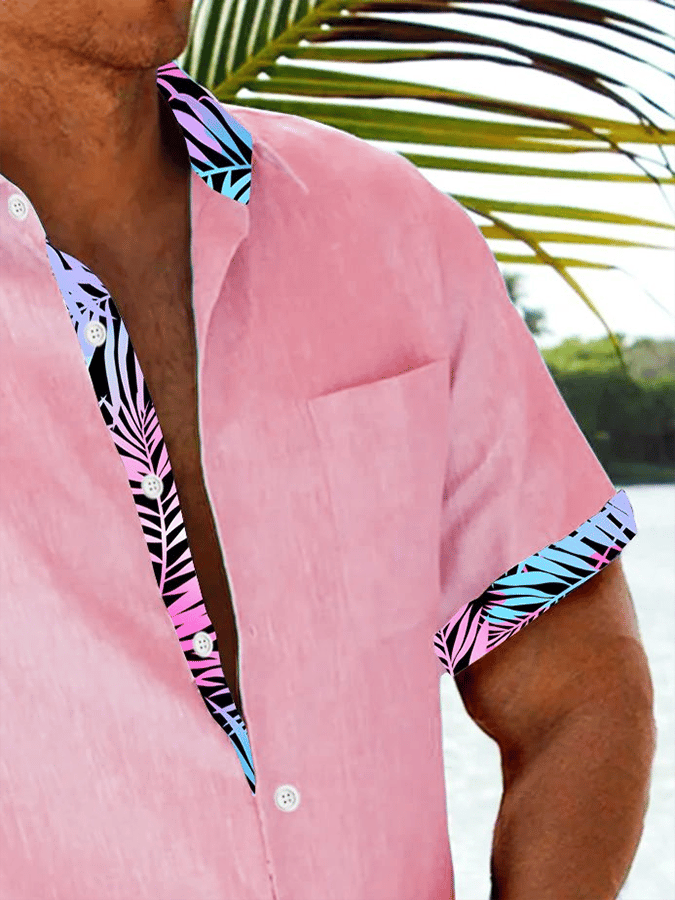 Camisa Tropical floral estampado Resort casual (With Pockets) para hombre
