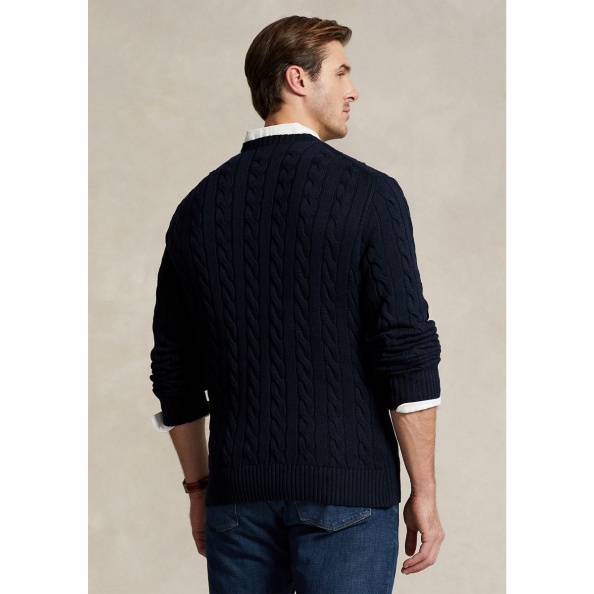 Big & Tall Cable-Knit Cotton Sweater - 2
