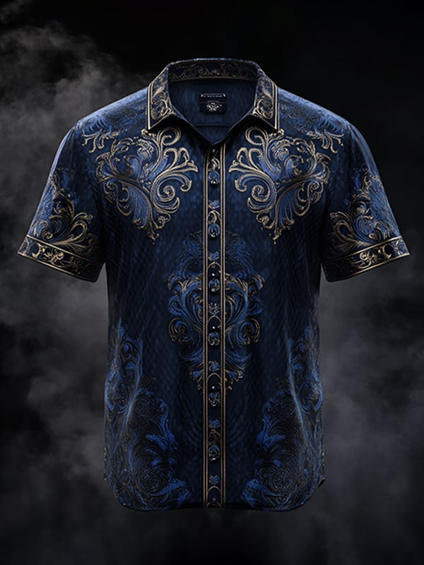 Camisa Dark Gothic Skull diseño de manga corta para hombre