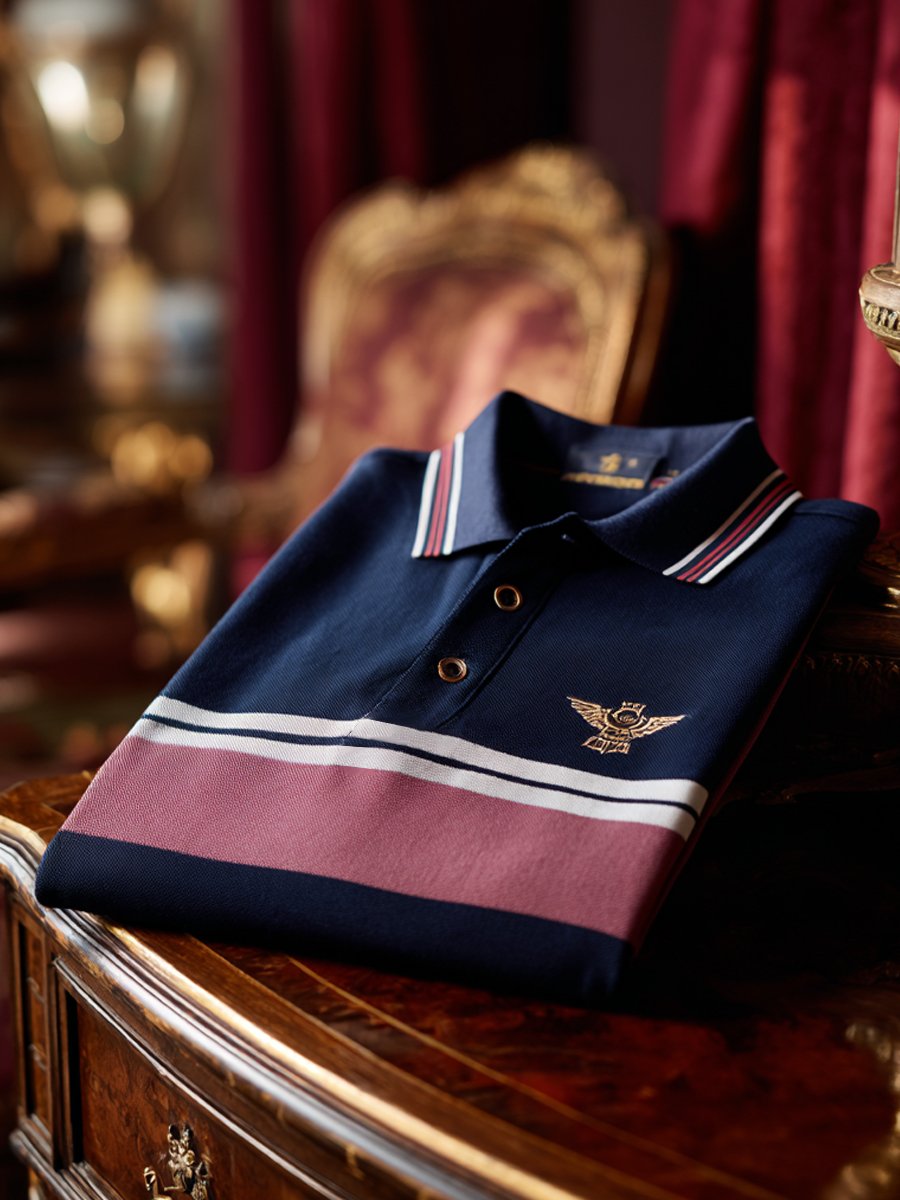 Camisa polo a rayas ejecutivo casual de manga corta para hombre