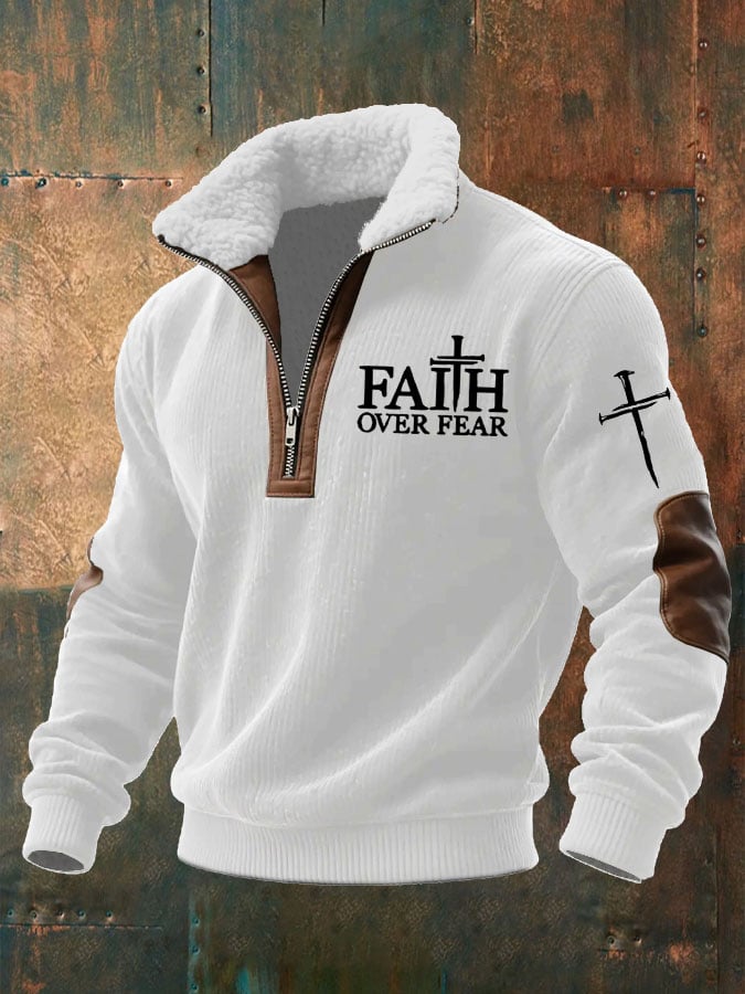 Sudadera Faith “FAITH OVER FEAR”texturizado para hombre