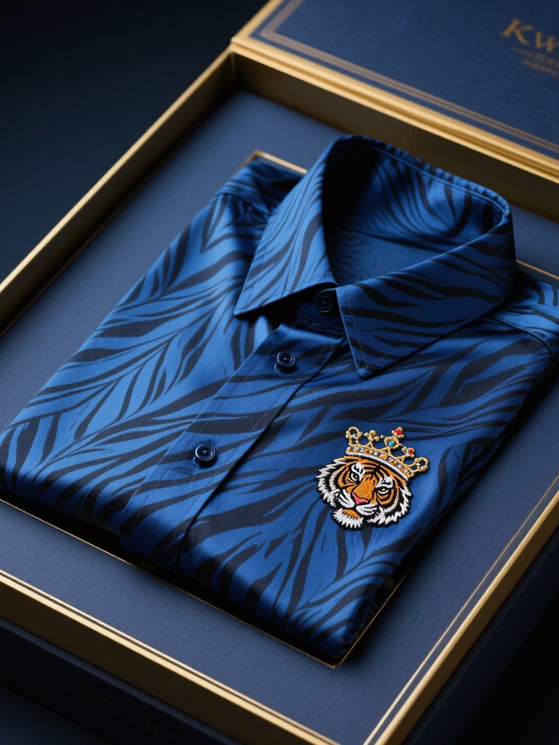 Camisa satén de lujo ejecutivo a rayas de manga corta Button para hombre