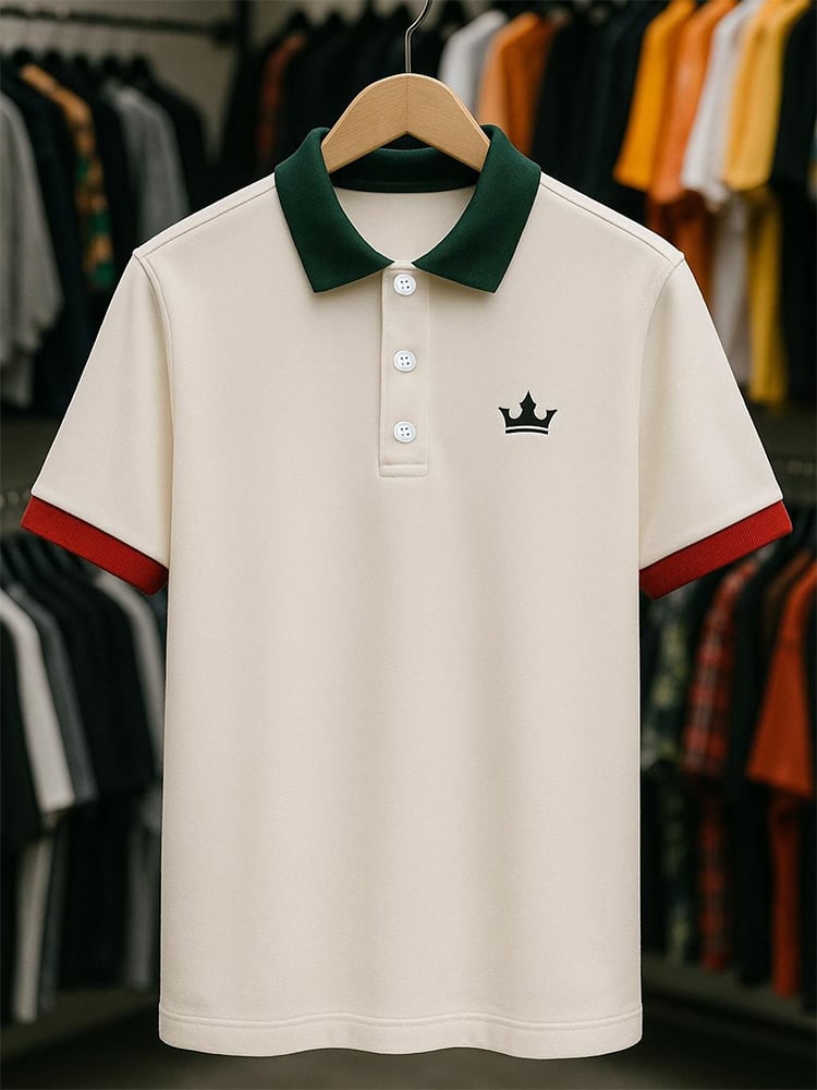 Camisa polo ejecutivo casual Button de manga corta para hombre
