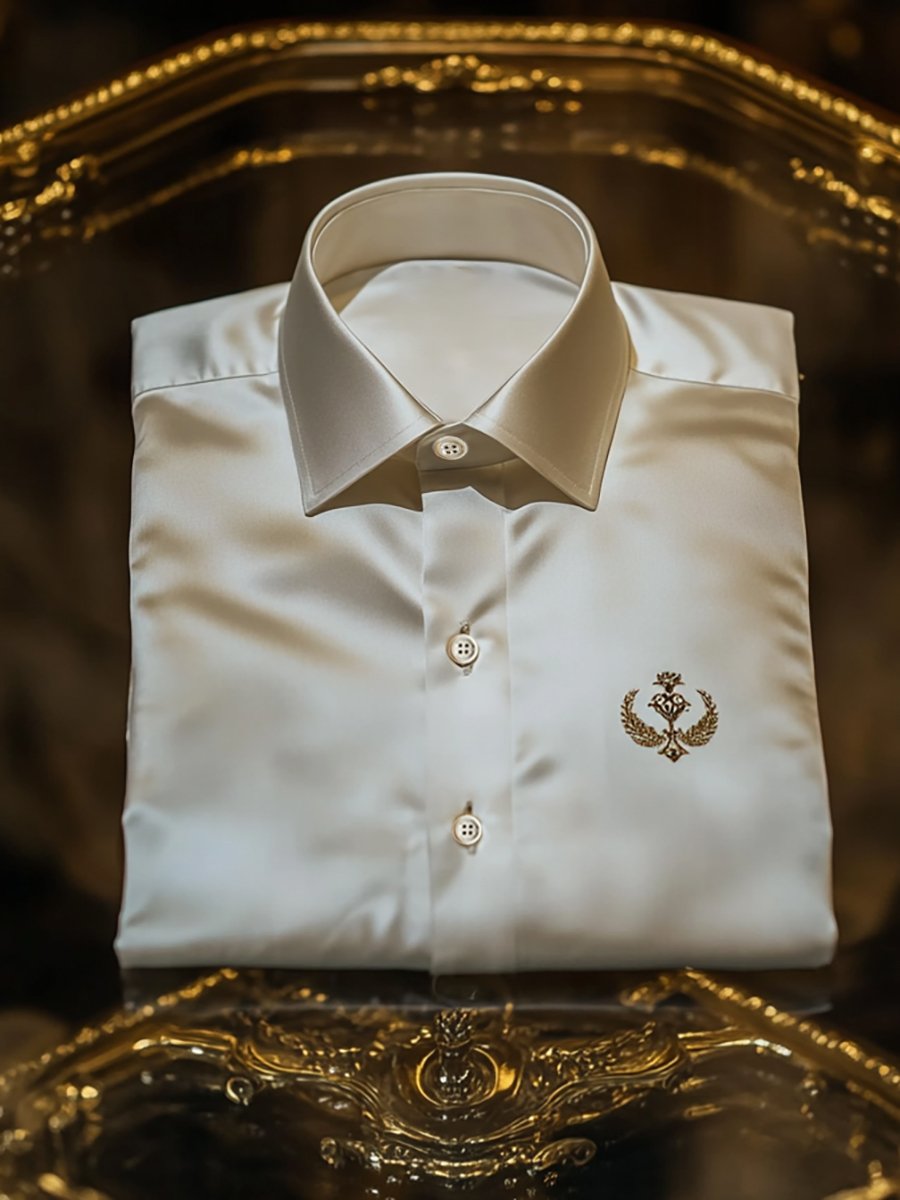 Camisa seda de lujo ejecutivo de manga larga para hombre