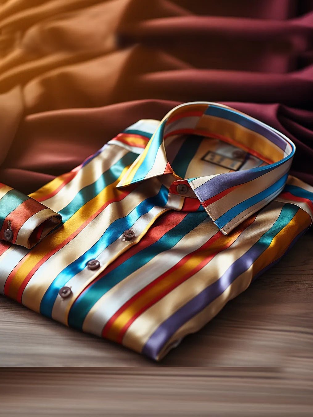 Camisa seda de lujo ejecutivo de manga larga para hombre