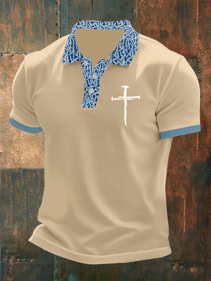 Camisa polo Faith estampado Button Design para hombre