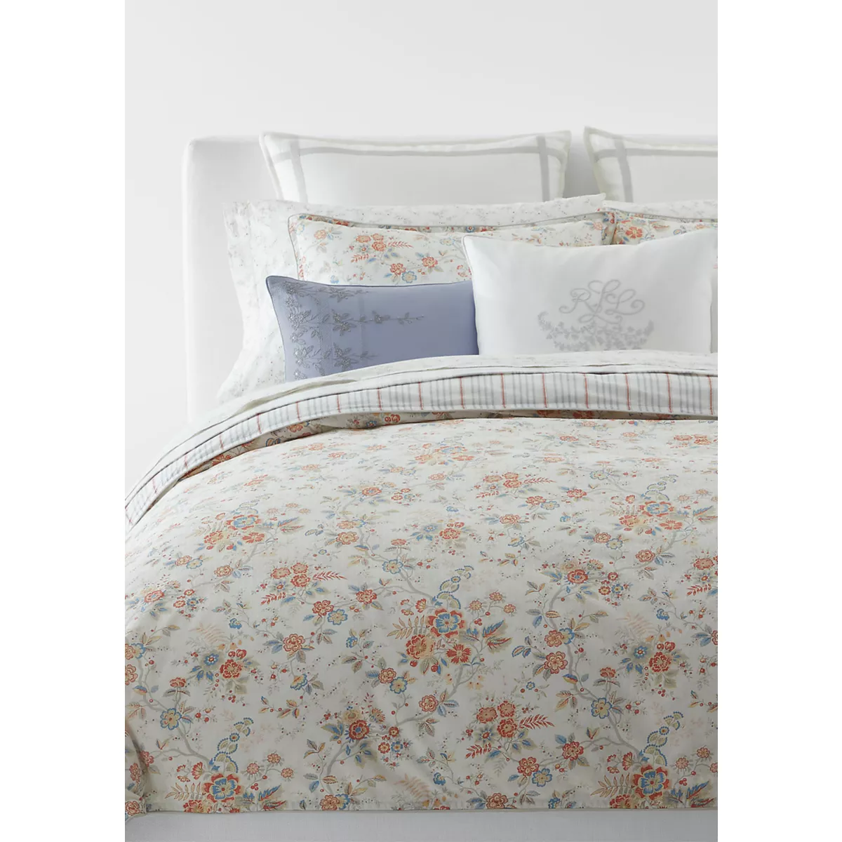 Carolyne Ticking-Stripe Bed Blanket - 4