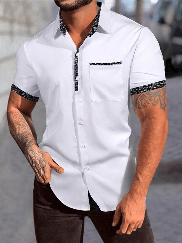 Camisa ejecutivo casual de manga corta para hombre