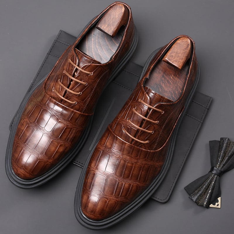 Zapatos ejecutivo casual All-Match Lace-Up cuero