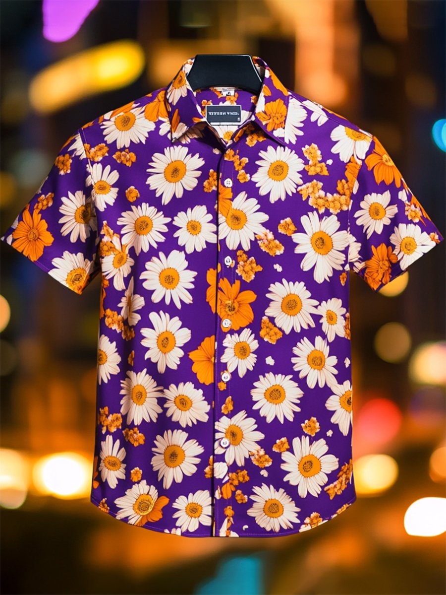 Camisa Resort casual floral Art de manga corta para hombre