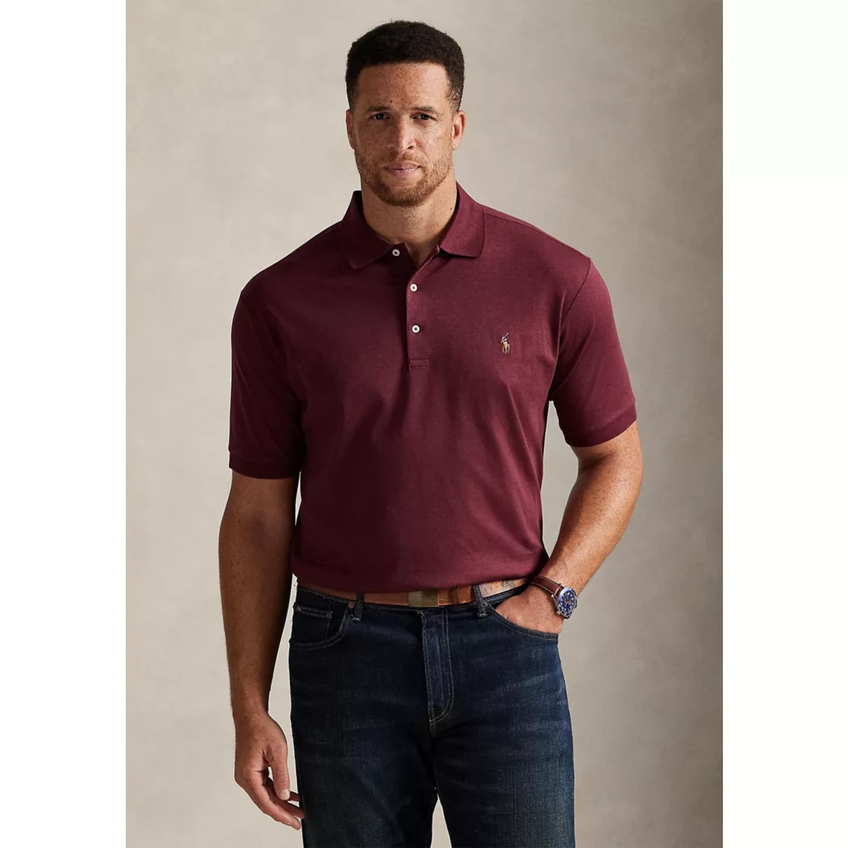 Big & Tall Soft Cotton Polo Shirt - 1