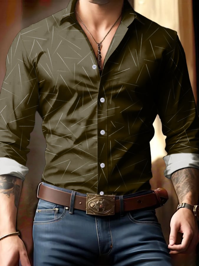 Ejecutivo Style geométrico Princamiseta para hombre