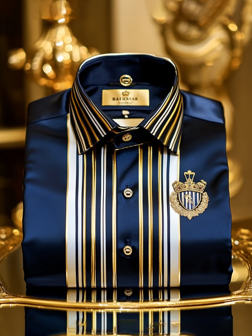 Camisa satén Luxe de manga larga con botones para hombre