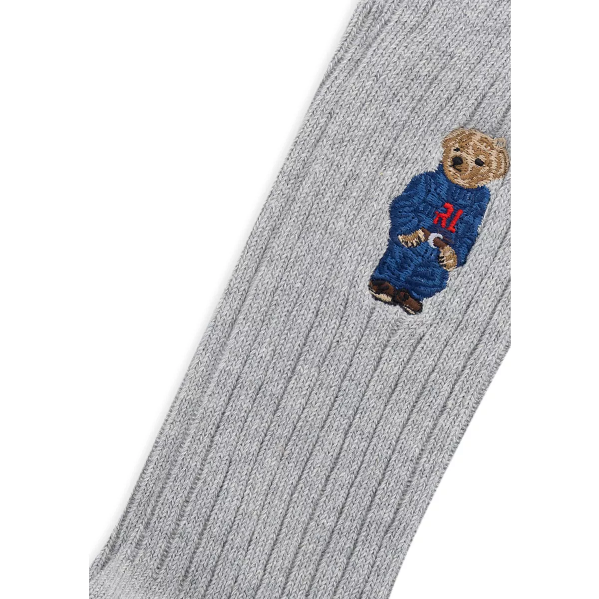 Embroidered Denim Bear Crew Socks - 2