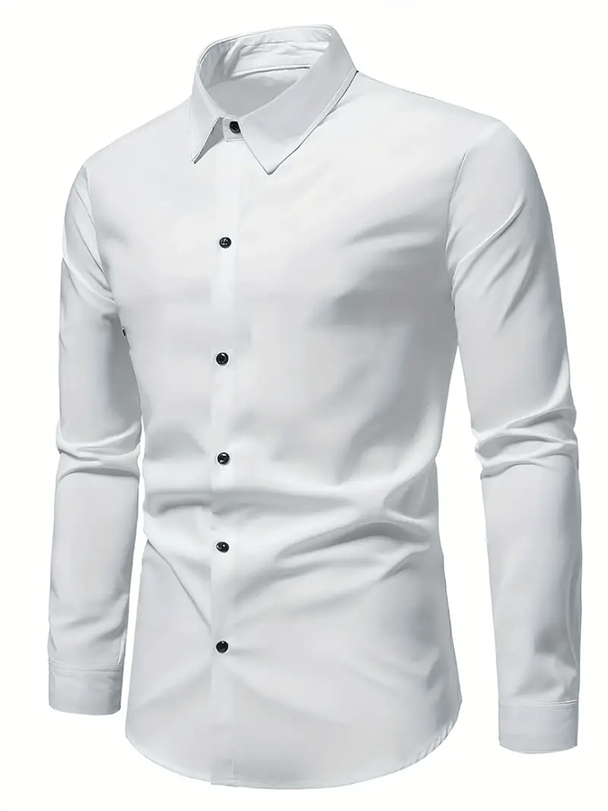 Camisa de color sólido Design ejecutivo casual para hombre