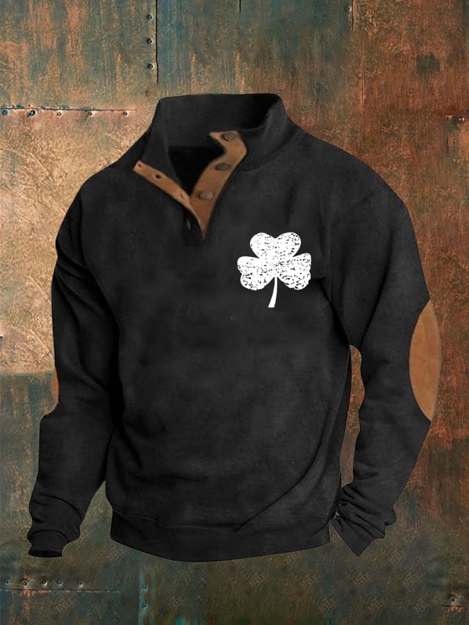 Sudadera St. Patrick's Day estampado Button para hombre