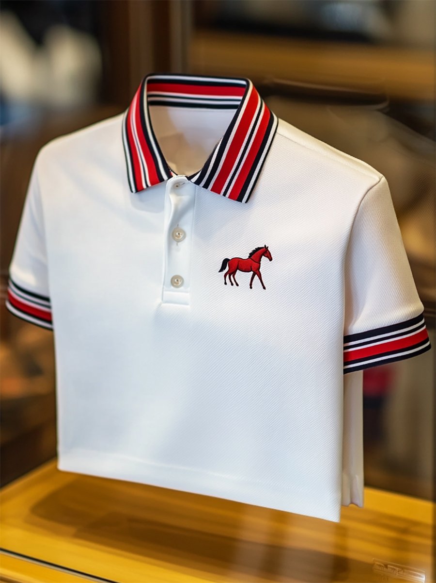 Camisa polo ejecutivo casual Button de manga corta para hombre