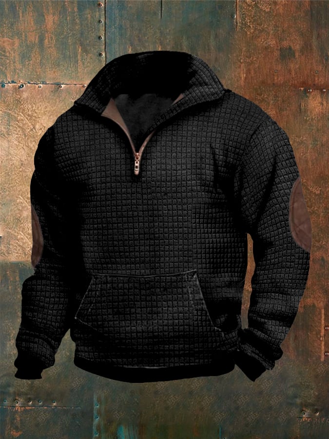 Sudadera Stand cuello cierre de manga larga casual para hombre