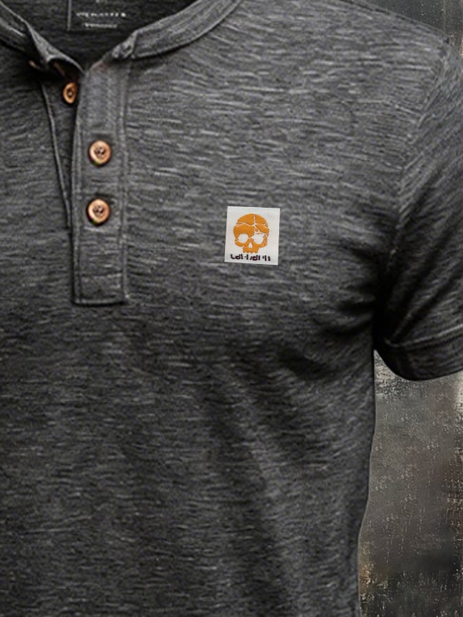 Camiseta retro Bamboo de algodón casual para hombre