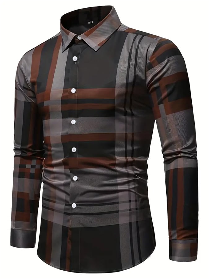 Camisa a cuadros ejecutivo casual para hombre
