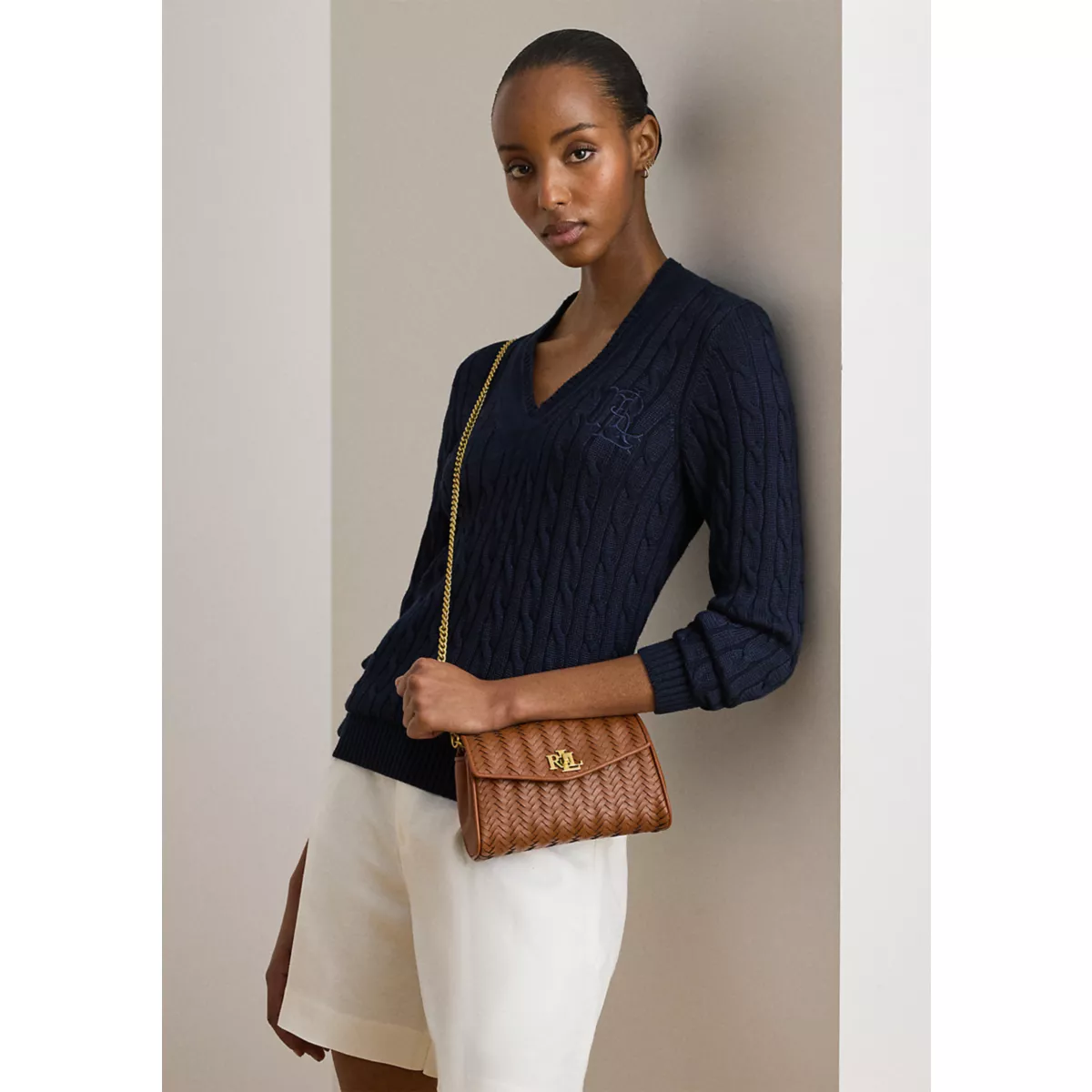 Woven Leather Tanner Crossbody Wallet - 1